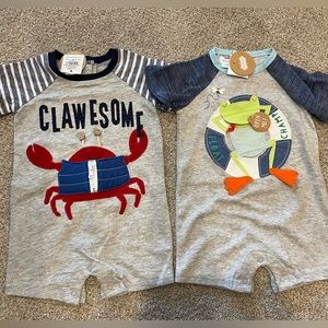 Brand new Mudpie summer rompers